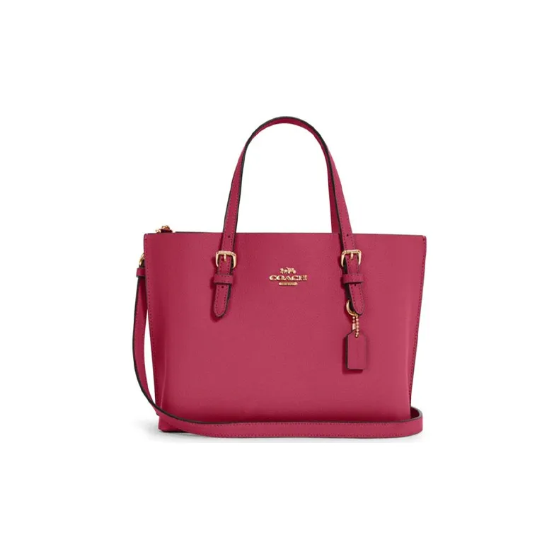 COACH Mollie Cow Leather Tote Bag Shopping Bag Portable Crossbody Bag Shoulder Bag Large Size Women's Cherry Red-0
