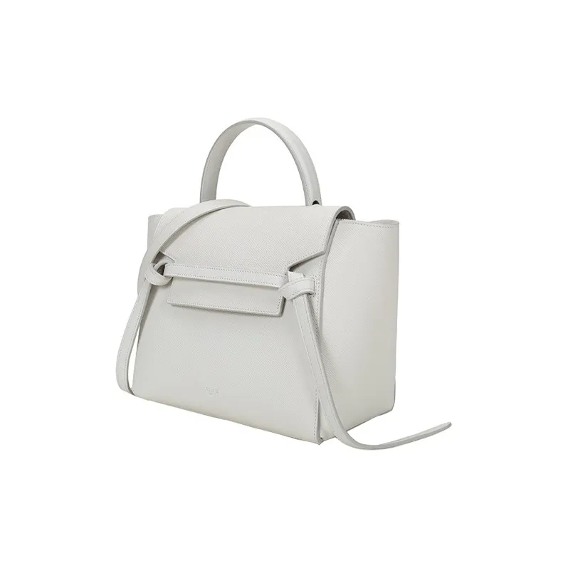 CELINE Belt Grained Calfskin Catfish Bag One Shoulder Handbag Crossbody Bag Women's Candy Color/White-1