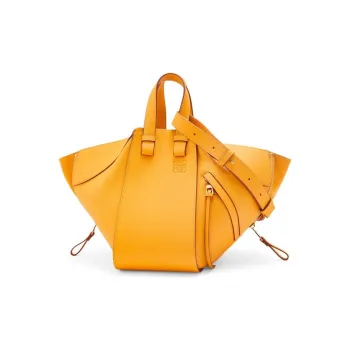 LOEWE Hammock Cow Leather One Shoulder Handbags Small Size Women's Mango Yellow