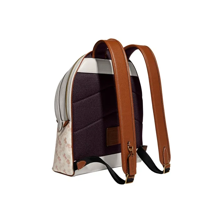 COACH Charter Canvas With Leather Backpack Large Size Women's Chalk White-1