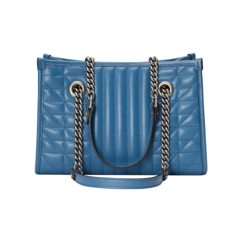 GUCCI GG Marmont Leather Tote Bag, Shopping Bag, Crossbody Bag, Shoulder Bag Women's Blue-1