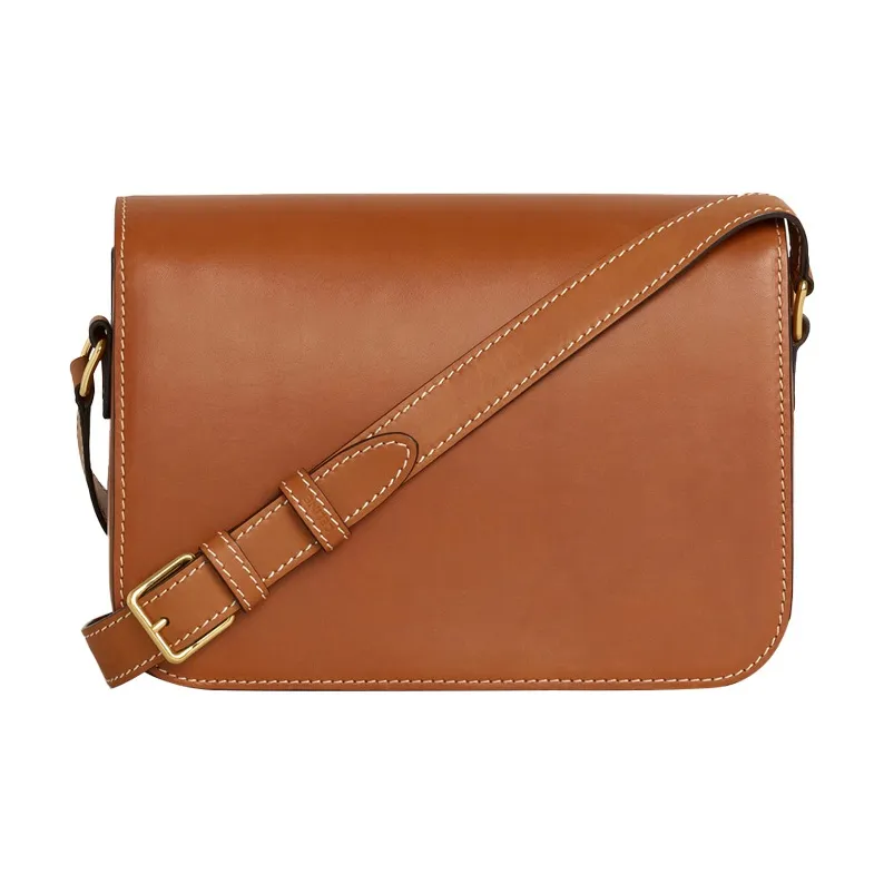 CELINE Cow Leather Handbag, Shoulder Bag, Crossbody Bag Medium Size Women's Tawny-3