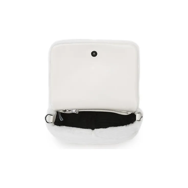 PRADA Shearling Bag Strap Crossbody Bag Shoulder Bag Women's White-5