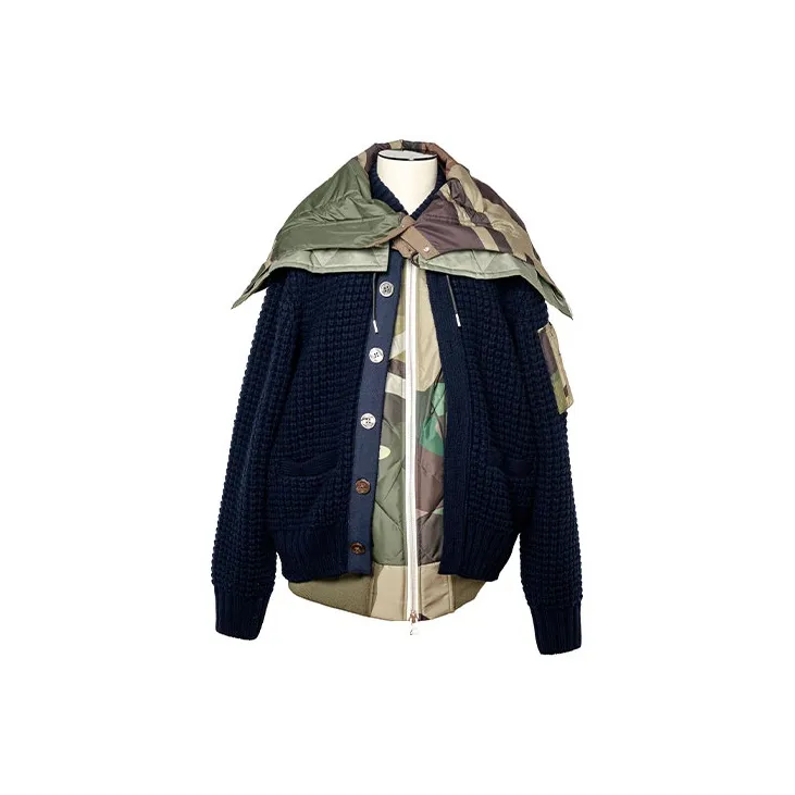 KAWS X Sacai Nylon Twill Wool Knit Blouson-5
