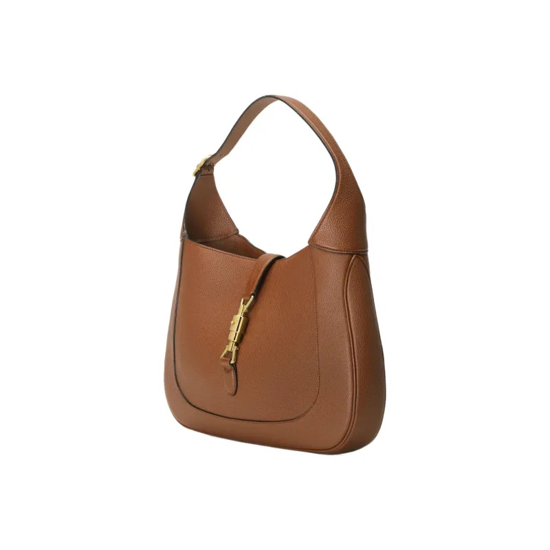 GUCCI Jackie 1961 Leather Crescent Shoulder Bag Shoulder Bag Medium Size Women's Tan-1