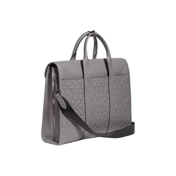 COACH Leather Briefcase Tubas Men's Gray-2