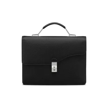 DIOR Cow Leather Briefcase, Handbag Large Size Men's Black