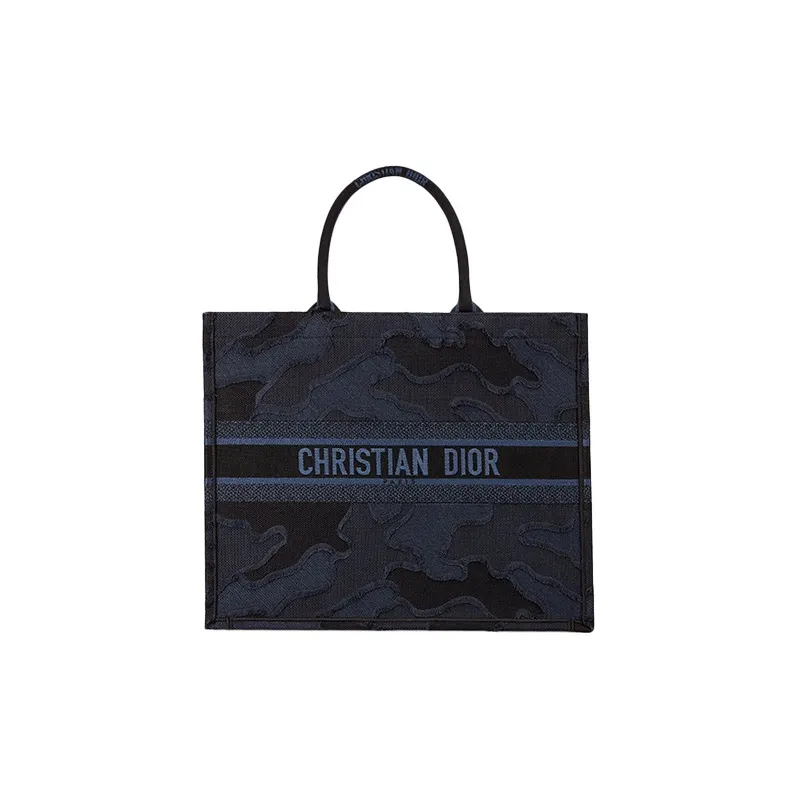 DIOR BookTote Canvas Canvas Bag Tote Bag Shopping Bag Handbag Large Size Women's Blue-0