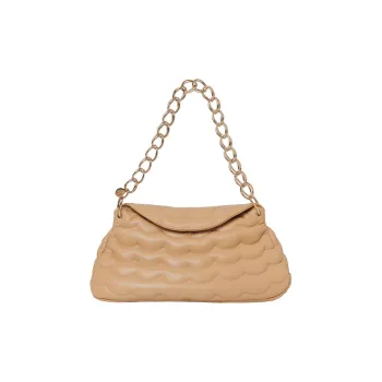 Chloe Juana Quilting Calfskin One Shoulder Handbags Medium Size Women's Tan