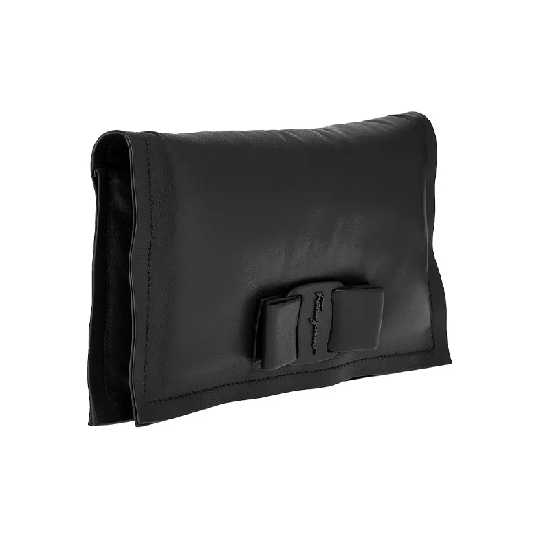 FERRAGAMO Calfskin Handbag, Crossbody Bag, Shoulder Bag Mini Women's Black-1