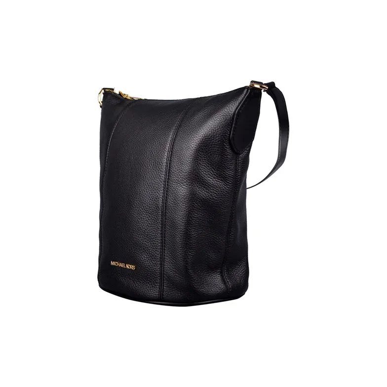 MICHAEL KORS Cow Leather Bucket Bag, One Shoulder Handbag, Crossbody Bag Medium Size Women's Black-1