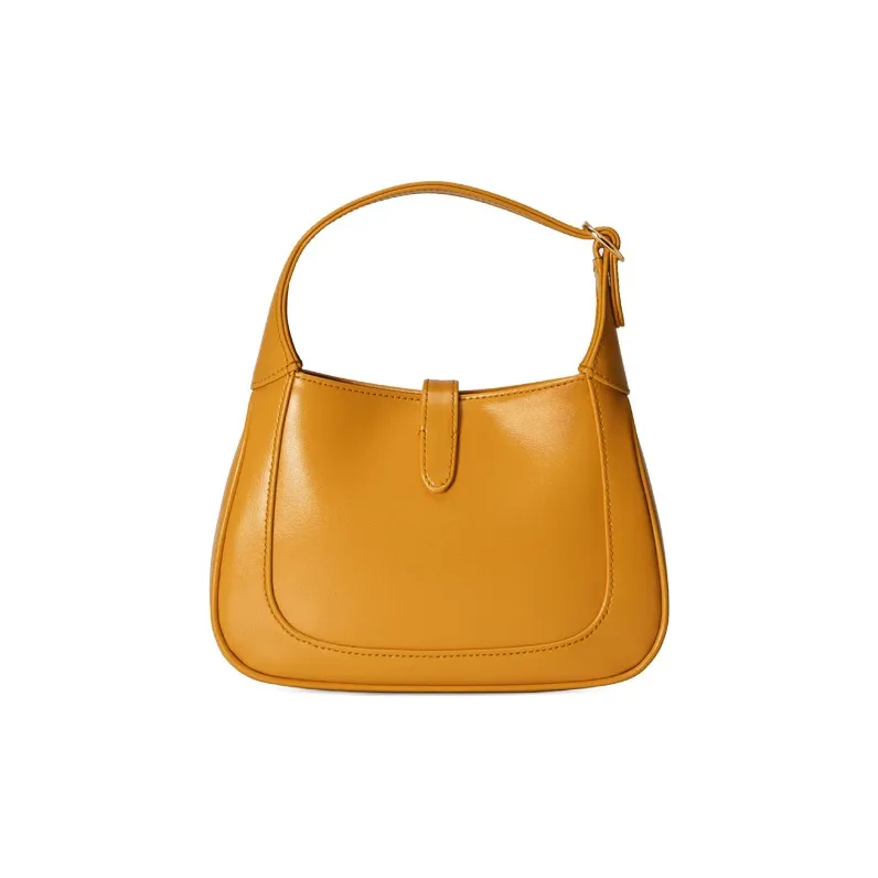 GUCCI Jackie 1961 Leather Crescent Shoulder Bag Shoulder Bag Crossbody Bag Women's Yellow-4