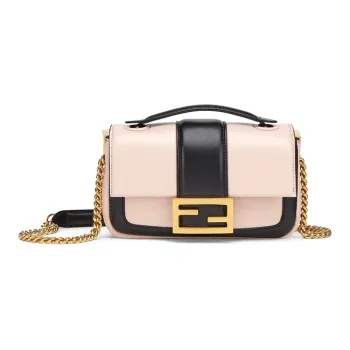 FENDI Baguette Nappa Leather Crossbody Handbags Mini Women's Black Pink