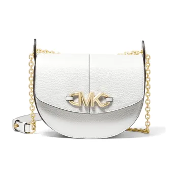 MICHAEL KORS Cow Leather Saddle Bag, Shoulder Bag, Crossbody Bag Regular Women's Pure White