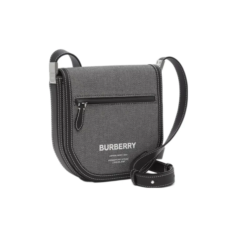 Burberry Olympia Calfskin Shoulder Bag, Crossbody Bag Mini Men's Black & Gray-2