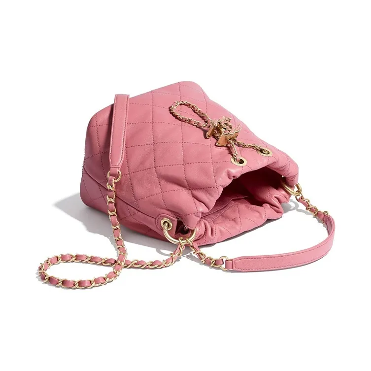 CHANEL Lambskin Bucket Bag, Handbag, Shoulder Bag, Crossbody Bag Women's Pink-1