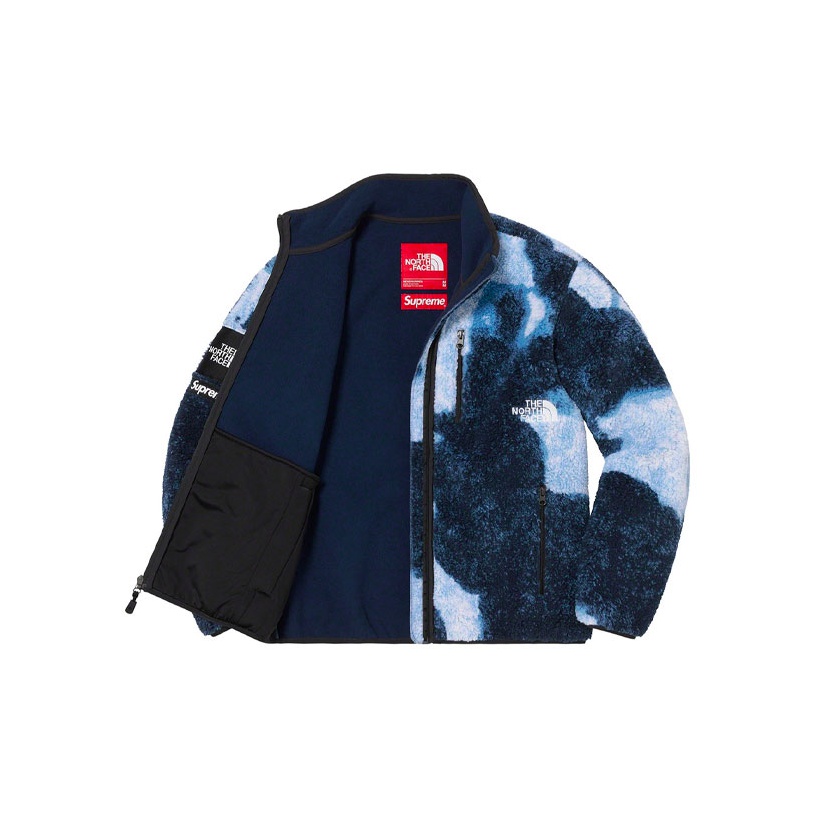 Supreme The North Face Bleached Denim Print Fleece Jacket Supreme The North Face Bleached Denim Print Fleece Jacket
