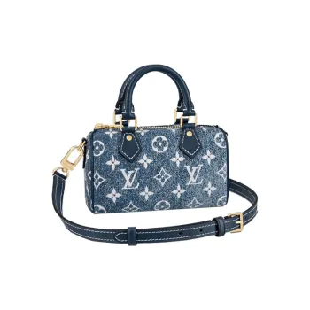 LOUIS VUITTON Speedy Monogram Denim Pillow Bag, Handbag, Shoulder Bag, Crossbody Bag Mini Women's Blue