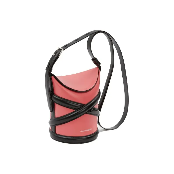 Alexander McQueen The Curve Bucket Bag Coral-1