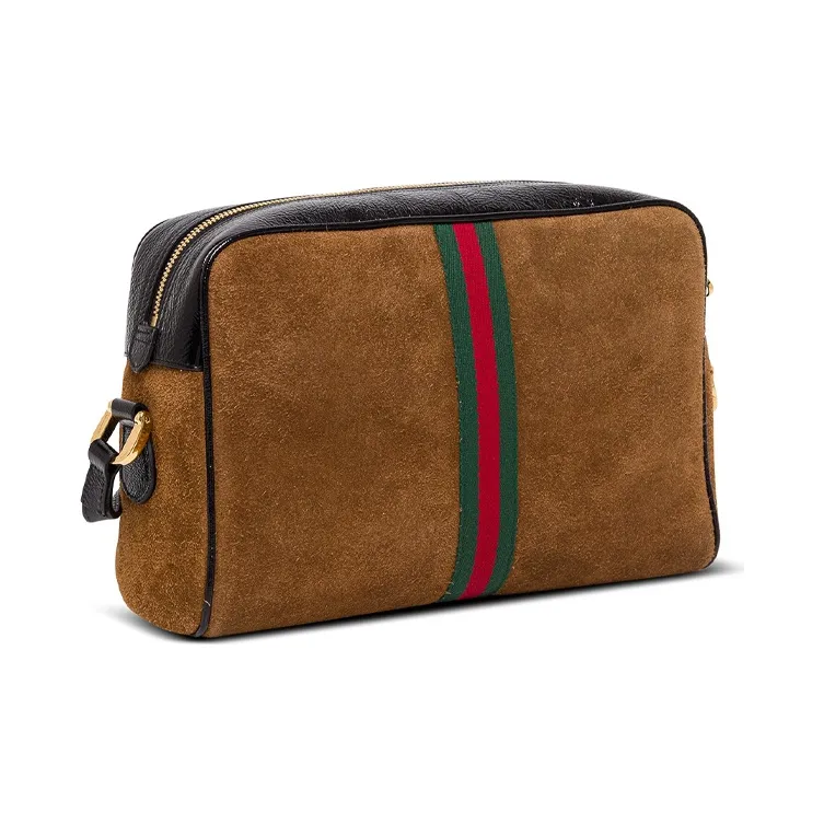 GUCCI Suede Portable Crossbody Bag Shoulder Bag Women's Brown-3