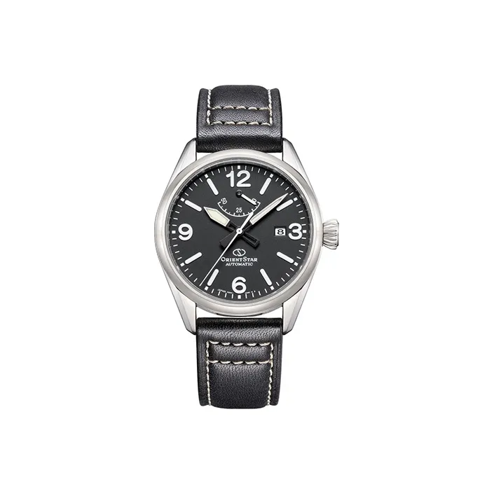 ORIENT STAR Automatic Mechanical Movement Genuine Leather Strap Watch Men's Watches Black Dial RE AU0203B00B-0