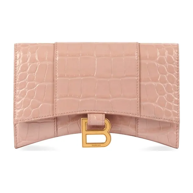 Balenciaga Cow Leather Hourglass Bag Wallet Women's Pink-3