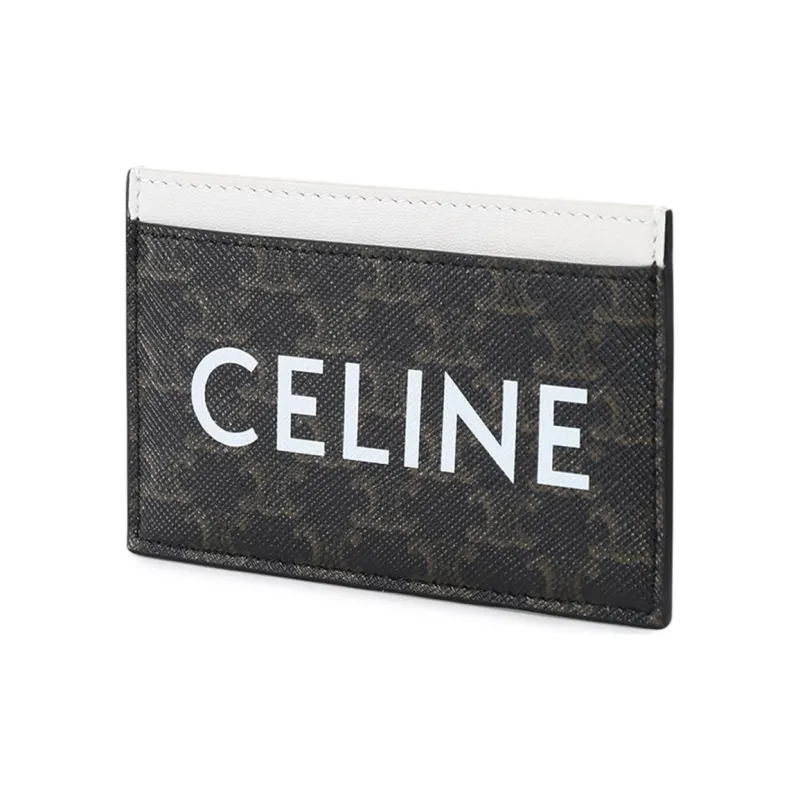 CELINE Coated Canvas Card Holder Card Holder Women's Charcoal Black Bone White Tawny-1