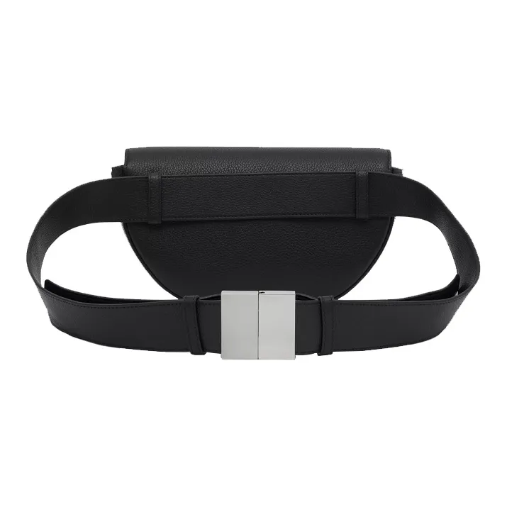 Burberry Cow Leather Fanny Pack Regular Men's Black-2