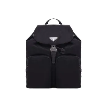 PRADA Nylon Backpack Unisex Black