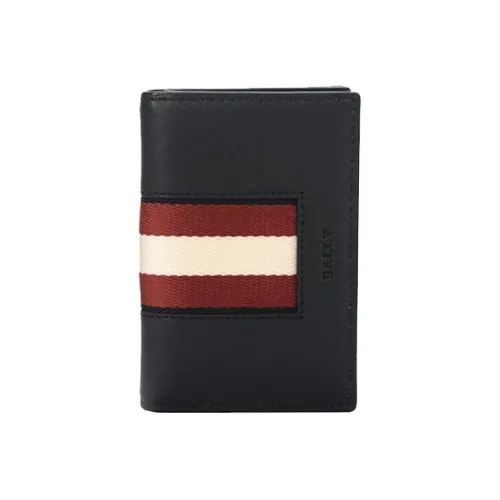 BALLY Cow Leather Business Card Holder, Wallet Clutch Regular Men's Black