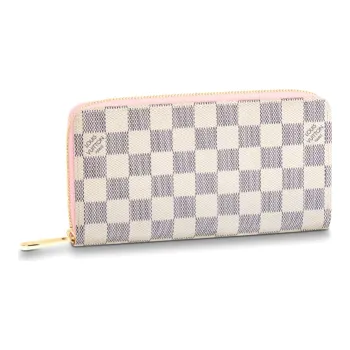 LOUIS VUITTON Zippy Wallet Damier Azur Rose Ballerine Lining
