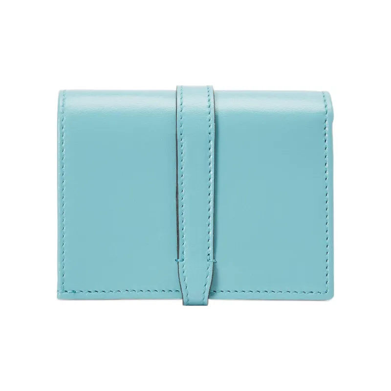 GUCCI Jackie 1961 Ostrich Leather Clutch Wallet, Card Holder Small Size Women's Light Blue-2