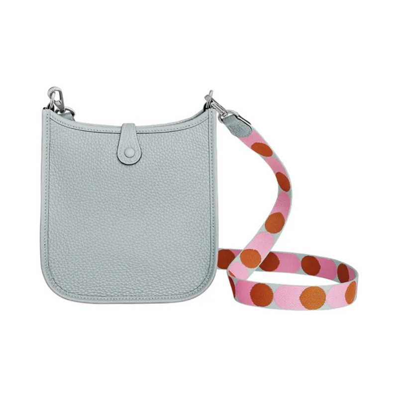 HERMES Evelyne Cow Leather Shoulder Bag Crossbody Bag Mini Women's Holy Grail Blue/Pink-2
