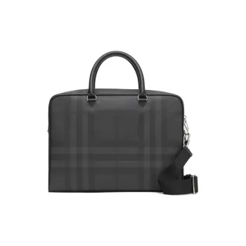 Burberry Leather Briefcase Shoulder Bag Crossbody Bag Handbag Regular Men's Dark Charcoal Gray