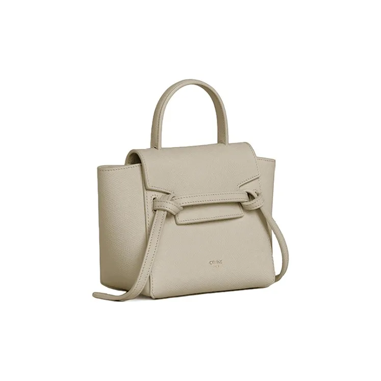 CELINE Belt Grained Calfskin Catfish Bag Handbag, Shoulder Bag, Crossbody Bag Women's Gray Green-1