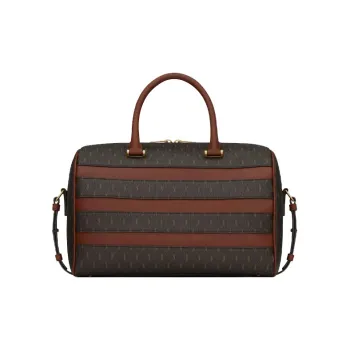 SAINT LAURENT Canvas And Smooth Leather Handbag Women's Brown