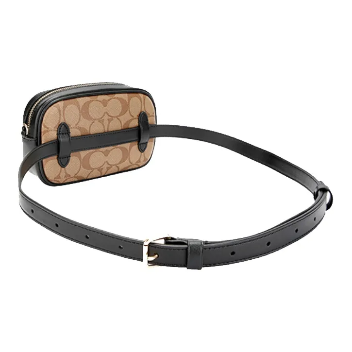 COACH Artificial Leather Dual Purpose Bag, Fanny Pack, Shoulder Bag, Crossbody Bag Trumpets Women's Khaki-1