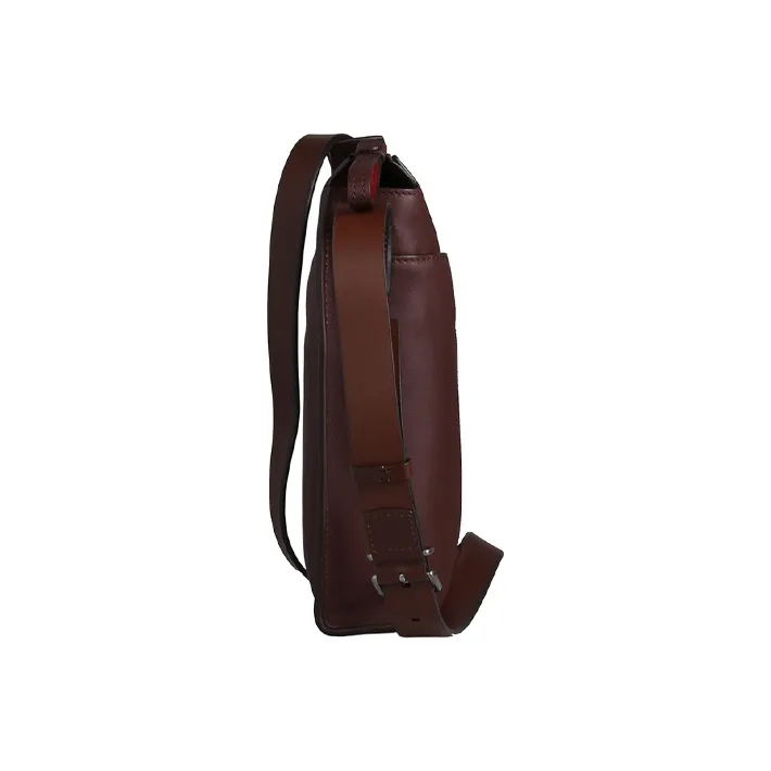 BALLY Cow Leather Messenger Bag Crossbody Bags Shoulder Bags Men's Brown-4