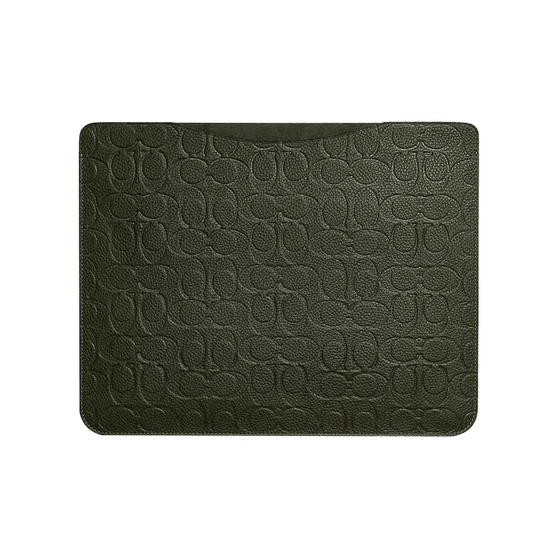 COACH Tablet Leather Clutch Laptop Sleeve Laptop Bag Tubas Unisex Black-0