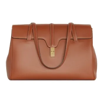 CELINE 16 Soft Calfskin Handbag Shoulder Bag Women's Brown