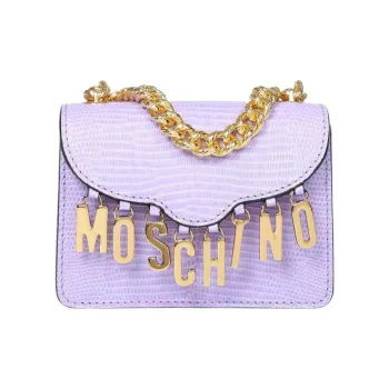 MOSCHINO Calfskin Shoulder Bag Women's Purple