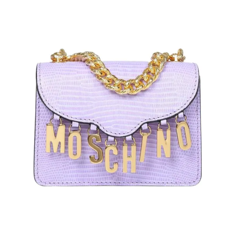 MOSCHINO Calfskin Shoulder Bag Women's Purple-0