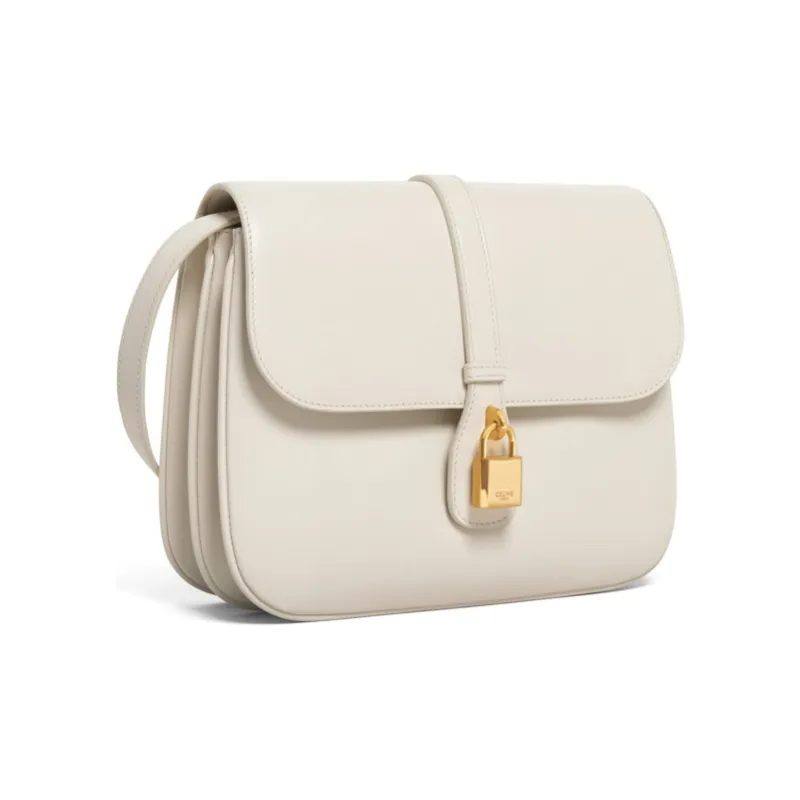 CELINE Tabou Smooth Cow Leather Shoulder Bag, Crossbody Bag Medium Size Women's Ecru-1