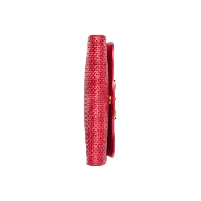 GUCCI Straw Woven With Leather Chain Bag, Shoulder Bag, Crossbody Bag Women's-4