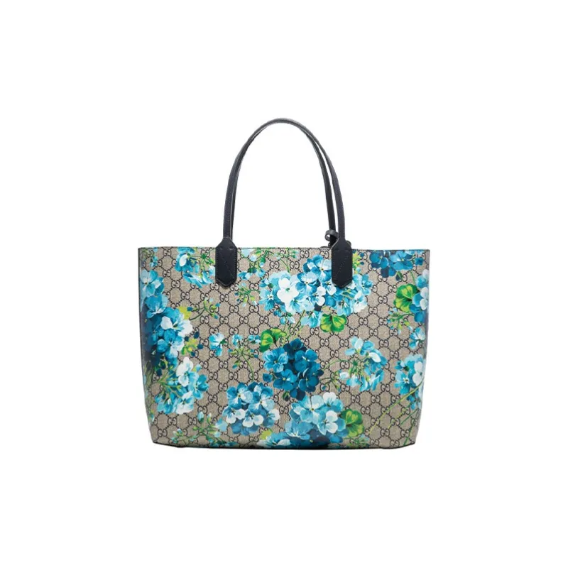 GUCCI GG Blooms Canvas Canvas Bag Tote Bag Shopping Bag Shoulder Bag Handbag Large Size Women's Ebony/Blue-2