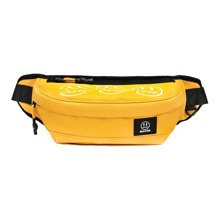 BEASTER GOODDAY Polyester Crossbody Sling Bag Unisex Black/Yellow/Purple-0