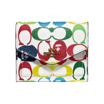 COACH Canvas With Leather Wallet Women's Multicolor