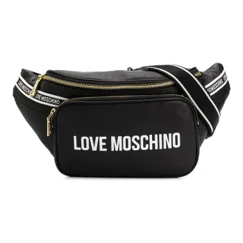 MOSCHINO Leather Shoulder Bag, Crossbody Bag, Fanny Pack Women's Black