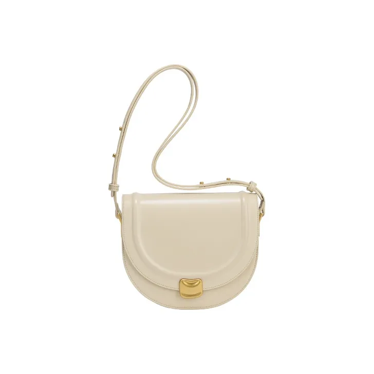 JONBAG Synthetic Leather Underarm Saddle Bag, One Shoulder Bag, Crossbody Bag Trumpets Women's White-1