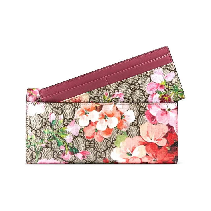 GUCCI GG Blooms Canvas With Leather Wallet Women's Ebony/Multicolor-2